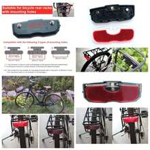 - Luz Trasera para Bicicleta, Reflector Trasero para portaequipajes, aleacin de Aluminio, luz Trasera Reflectante, 80 mm, Montaje con Tornillo/fcil liberacin batera no incluida - Rojo - - Ver 1