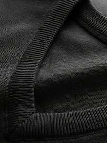 GRDR Men's Solid Color Knit Vest, Casual & Versatile - Black - View 8