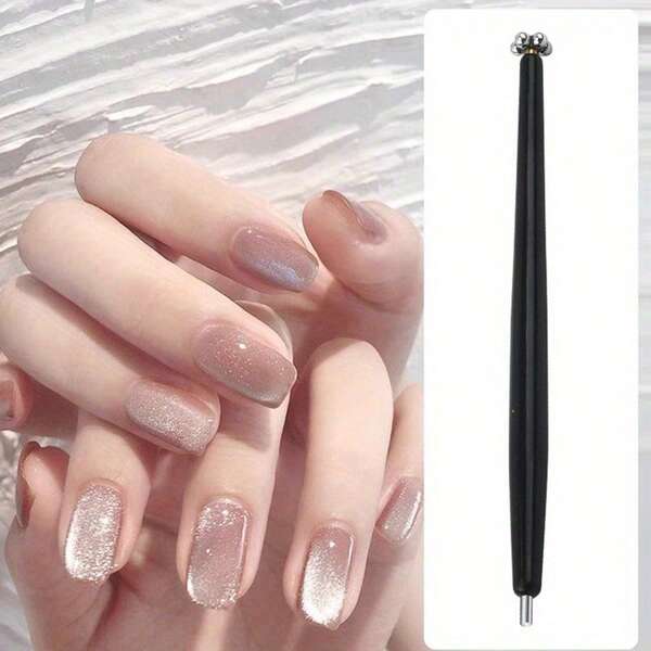 1 Double-Headed Nail Magnet Stick - Strong Magnetic Pen Tool, Suitable For 3D Lines And Cat's Eye Design, Applicable To Gel Nail Polish And Nail Art. Nail Art Supplies/Cat's Eye Design/Magnetic Pen Tool, Nail Art Tools, Nail Polish, Nail Art Stamps, Nail Art Technical Supplies, Nail Art Products And Equipment, Nail Art Accessories, Nail Art Tools, Essential For Nail Art Techniques.