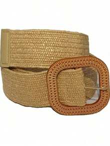 Women's Straw Belt With Elastic, Summer Fashion, Party, Boho Chic - 卡其色 - 查看 3