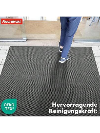 Floordirekt Premium Doormat Entrance Area, 80 120 Cm, Anthracite, Dirt Trapper Mat Indoor Outdoor Non Slip Washable, Clean Hallway, Tapijt Front Door, Sky Novo view 8