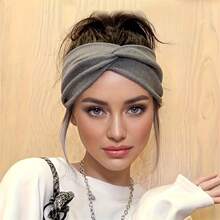 3 件女士厚冬季头带 - 柔软温暖的米色/海军蓝/黑色纯色发饰，优雅的波西米亚风宽松头巾，适合寒冷天气、圣诞节、感恩节和节日礼物（棕色、灰色、白色） - 多功能头带，冬季头巾