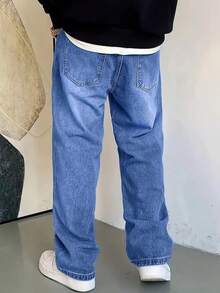 Men's Blue Casual Jeans, Fashion Everyday Wear