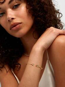 U7 Unisex Simple Cuff Bracelet 18K  Platinum Plated Fine Bracelets Fashion Jewelry Open Bangle Cuff Bracelets, Twisted Or Heart Style - B. Vòng tay đơn giản - Vàng - Xem 10