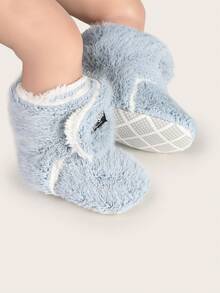 Sepatu Bayi Polos Sederhana Musim Gugur/Dingin Terbaru untuk Bayi Usia 0-1 Tahun, Sepatu Salju Hangat untuk Aktivitas Luar Ruangan, Sepatu Balita Anti Selip - Baby Blue - View 2
