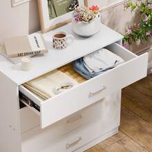 Vida Designs White Chest Of Drawers, 4 Drawer Metal Handles Runners Anti-Bowing Support Furniture - White - View 11