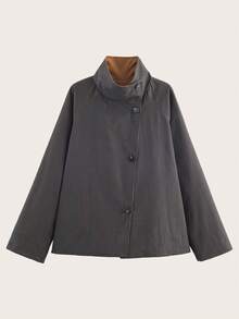 Women's Reversible Long Sleeve Casual Trench Coat, Suitable For Spring And Autumn - Khaki - View 10