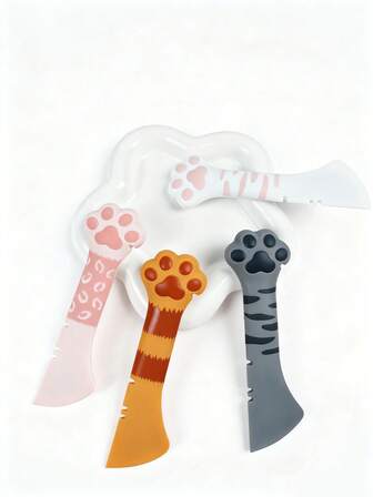 1pc Silicone Cat Food Scoop, Suitable For Wet Food, Mini Pet Can Opener, Cat/Dog Feeding Canned Food Lid Cover Set