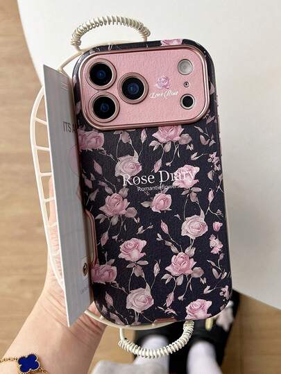 1 件复古花卉软皮革全覆盖窗口手机壳，适用于 Apple 17/New 16 Pro Max、极简主义 14 Pro、奢华 14 Pro Max、优雅 13、12/11，防摔保护套