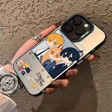 Funda de teléfono Cute Cartoon C-Chainsaw M-Mans adecuada para  17 16e 16 15 14 13 12 11 Mini Pro Max Air X XR XSMAX 8 7 Plus, cubierta trasera mate anti-caída, funda elegante, textura suave, funda ligera, para usuarios de - Negro - Ver 6