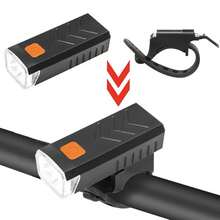 USB aufladbare Fahrrad Frontleuchte, LED Outdoor Fahrradbeleuchtung, leistungsstarkes Fahrradlicht für Mountainbike/Rennrad, tragbare Flutlicht & Scheinwerfer Kombination