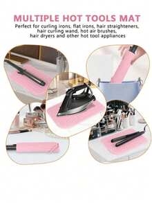1pc Heat Styling Tool Mat, Universal Size For Straightener And Curler, Heat Resistant Pad For Storage And Travel, Heat Styling Tool Mat, Heat Resistant Silicone Hair Styling Pad For Storage, Suitable For Straightener, Flat Iron And Curler, Use This Non-Slip Silicone Heat Resistant Mat To Protect Your Hair Styling Tools - Multicolor - View 4
