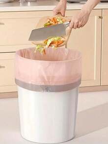 100个一次性小垃圾袋，便携式PE垃圾袋，适用于办公室、厨房、家庭等各种场合，可折叠，方便实用，节省空间 - 彩色 - 查看 3