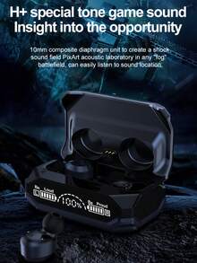 GENAI 真无线耳机，配备双LED显示屏。时尚金属设计，超长续航，佩戴舒适稳固。