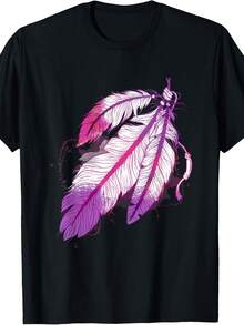 Colorful  Feathers -   Indigenous T-Shirt - Style 27 - View 1
