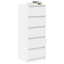 vidaXL Sideboard Mit Schubladen Weiß 37,5x35x99 Cm Holzwerkstoff - 白色 - 查看 4