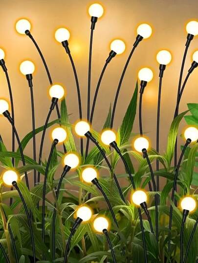 6/8/10 LED Solar Lawn Lights, LED Wind-Driven Firefly Globe Plug-In Lights, Garden Decoration Holiday Lights