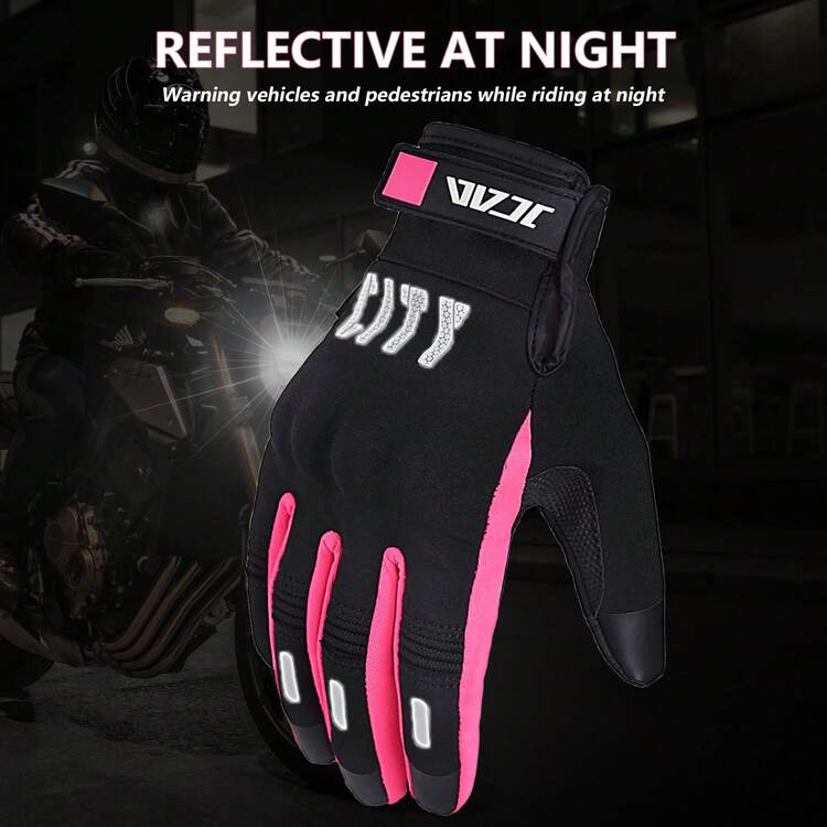 MJMOTO Pink Lady Motorcycle Riding Gloves Women Touchscreen Spring Autumn Fleece Motorbike Electric Bike Racing Gloves Outdoor Sports Cycling Gloves - A - View 3
