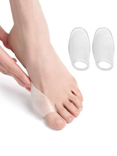 QKC 1 para miękkich, białych silikonowych nakładek na palce, amortyzujących wstrząsy, odpowiednich dla mężczyzn i kobiet, do codziennego noszenia