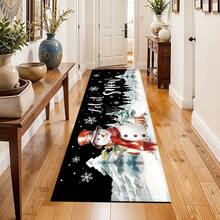 1 pièce Tapis de cuisine en gel de silice imprimé avec motif bonhomme de neige de Noël, tapis rectangulaire pour le salon, la chambre, le couloir, la salle de bain, la buanderie - en polyester, convient pour la décoration intérieure et extérieure de la maison - Multicolore - Voir 23