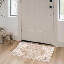 5x7 Washable Boho Neutral Vintage Rustic Earth Tone Area Rug With Rust Terracotta Pattern For Living Room, Dining Room, Bedroom - Light Tan Brown Beige, Modern Farmhouse Style - Coffee/Rust Brown - View 4