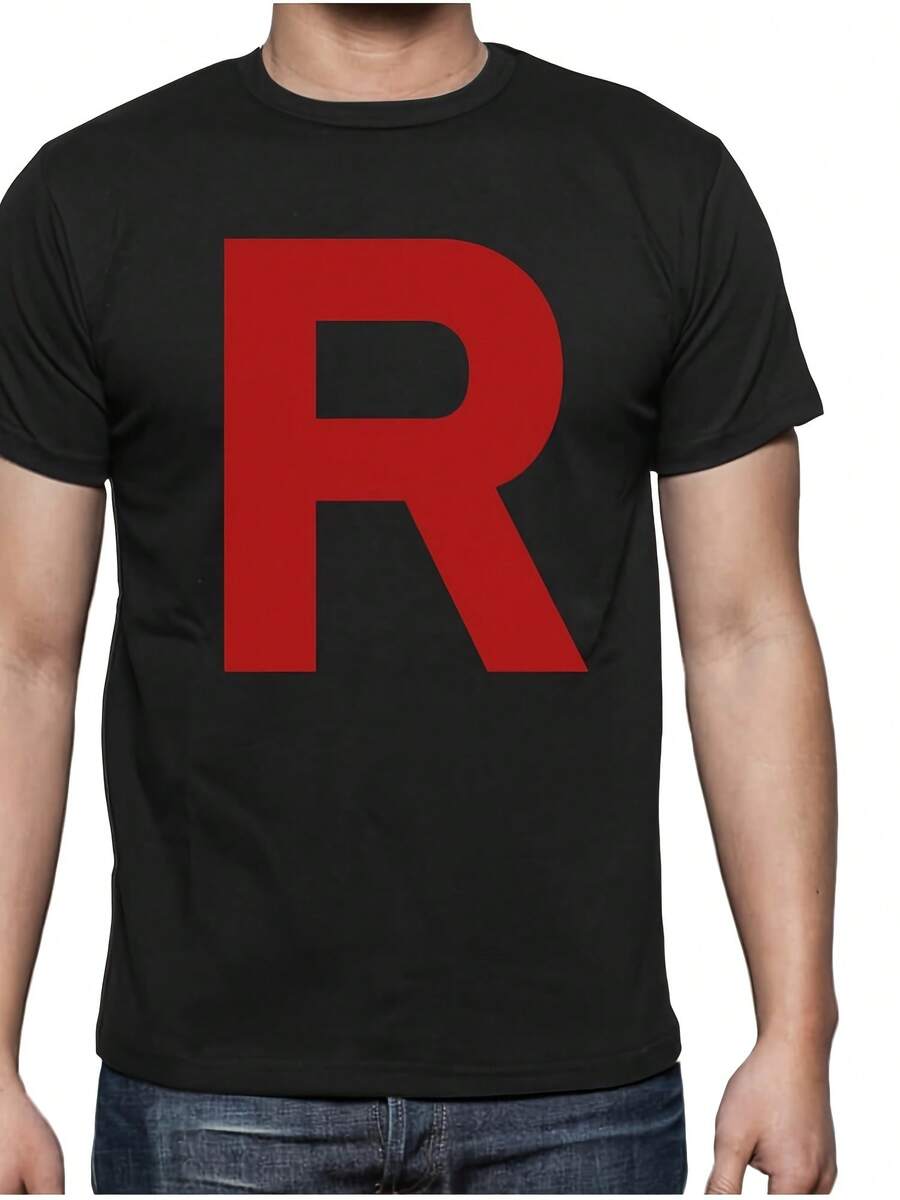 Tstars Team Rocket Costume Shirt - R Letter Halloween T-Shirt For - Funny Anime Tee - 款式30 - 查看 1