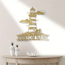 1 件定制航海金属标牌 - 灯塔和海鸥图案，适用于家庭和海滨别墅装饰、室内/室外墙壁艺术、独特的礼物创意、理想的房间装饰 - 多色 - 查看 22