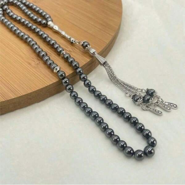 1pc 99 Beads 6mm Black Agate Muslim Prayer Beads