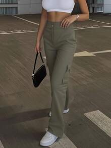 Women Pants - Olive Green - View 3