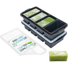 Silicone Freezer Tray With Lid - Soup Freezer Container Molds - Large Ice Cube Tray- Makes 8 Perfect 1 Cup Portions Cubes, 2-Pack Freezer Storage Food Soups & Meal Prep - Oven & Dishwasher -,24824140 - 橄欖綠 - 查看 1