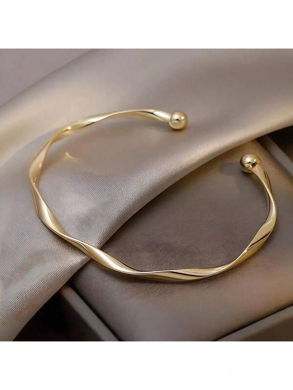 Bracciale a fascia di lusso - Regolabile, semplice ed elegante, bracciale da donna in oro e argento - Accessorio elegante, semplice e versatile per ogni occasione - Regalo di Natale o compleanno, bracciale regolabile, gioiello di moda, semplice bracciale a fascia, gioiello a fascia per donne, mamma, moglie, regalo per la Festa della Mamma, San Valentino