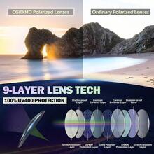 CGID E01 John Lennon Gafas de sol polarizadas redondas unisex con funda paquete de regalo 3 tamaños - Lente retro 45 mm, código de marco, bronce negro - Ver 6