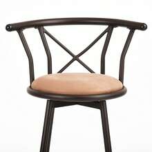 Meubles Cosy Set Of 2 Brown Swivel Bar Stools For Hair Salon, With Suede Upholstery, Metal Frame, Seat Height 75 Cm, Compact Size, For Massage Equipment, Beauty Salon, Spa, 56 X 43 X 98.5 Cm - Brown - View 8