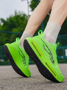 L.S.W.P Men's Running Shoes, Featuring Breathable Mesh Design For Maximum Comfort. Outdoor Shock-Absorbing Running Shoes With High-Rebound Cushioning Technology For Smooth And Comfortable Running, Enhanced Support, Fashionable White Design Suitable For Sports Performance And Everyday Wear