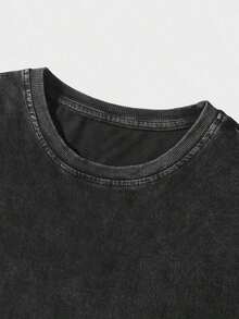 Men Street Life "D Eftones" Band "Around The Fur" Graphic Print Vintage Washed Short Sleeve Crew Neck Men's T-Shirt,Cheap Clothes,T Shirt Men - 軍綠色 2 - 查看 9