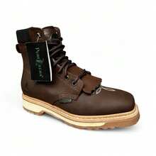 Bota Agujeta BARBAS Purepecha Suela Antiderrapante Hombre Piel - Café - Ver 2