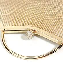 Women's Clutch Bag Party Silver Glitter Wedding Hand Wallet Y1064 - 金色 - 查看 4