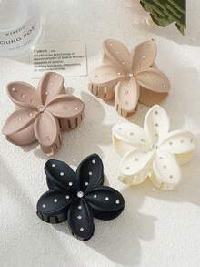 4 buc cleme de păr decorate cu stras kaki, potrivite pentru diverse coafuri și ocazii, cleme elegante cu gheare, accesorii de păr de iarnă, tip Clutch de păr la modă