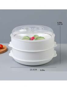 1/2/3层微波炉蒸锅，健康烹饪，快速简便，适合蔬菜、肉类、家禽、鱼类，无需用油，小巧便携，Dependable Industries 出品，可用洗碗机清洗