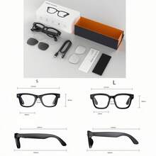 FONADA AI Smart Glasses With Camera, 800W HD Camera Glasses For Men Women,1080P Video Recording Bluetooth Sun Protective Eyewear ,Voice Assistant,Real Time Translation, Open-Ear Audio For Travel, Meetings & Vlogging,Ideal Thanksgiving/Christmas/New Year Gift - Kích thước tiêu chuẩn màu đen (S) - Xem 3