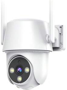 E T EASYTAO EC02 Cámaras de  Exterior, 5MP 3K Camara WiFi,Panorama 360 ° , PTZ Camara con Seguimiento Automático, Visión Nocturna a Color, Audio Bidireccional,Compartible con Alexa - 3MP(1 unidad) - Ver 3