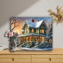 1 件成人数字油画套装,40X50 厘米/16X20 英寸,DIY 圣诞氛围营造主题简易油画丙烯数字套装工艺品,适用于家庭房间墙壁装饰,圣诞节、生日、父亲节、复活节、母亲节的理想礼物选择,非常适合家庭聚会活动,无框 - 彩色 - 查看 5