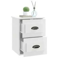vidaXL Wandnachttisch Hochglanz-Weiß 41,5x36x53 Cm - White - View 5