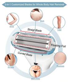 Electric Lady Shaver Womens Razor Bikini Trimmer For Women Legs - Màu xanh lam - Xem 6