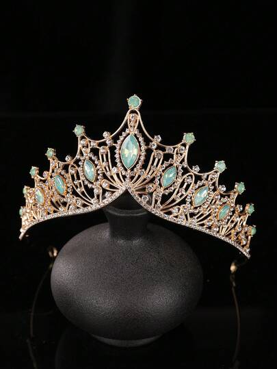 1 pieza Elegante corona de princesa de moda 3D para mujer, diadema de accesorio para el cabello con cumpleaños de boda de lujo con rhinestones, regalos para damas de honor, apariencia de fiesta, coronas, tiara
