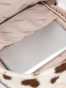 Grand sac à dos en peluche pour étudiants, sac à dos scolaire à imprimé vache mignon en patchwork de couleurs contrastées, convient pour les voyages, les achats, les sorties, les cadeaux pour femmes, adapté aux adolescentes, aux étudiantes, aux débutants et aux cadres. Convient pour le bureau, l'académie, le travail, les affaires, les déplacements, les activités extérieures, les voyages, les sorties.