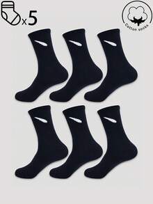 1/3/5/10 đôi tất cổ cao dành cho nam, tất cotton, tất dài, tất hàng tuần, tất đen, tất ngắn, tất thu/đông/xuân/thu/hè, thoáng khí, thấm hút mồ hôi, tất thể thao, kinh doanh, giải trí và theo mùa với màu sắc ngẫu nhiên - màu đen - Xem 9