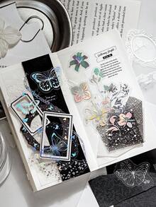 30 piezas de pegatinas vintage con estética, pegatinas artesanales creativas para manualidades, decoración DIY para diarios, regalos, álbumes de recortes personalizados, útiles escolares