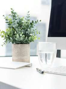 人造桉树盆栽植物小型假植物盆栽仿桉树盆栽套装适用于家庭架子书桌装饰办公桌家居浴室农舍房间咖啡桌装饰，小型家居植物用于桌面装饰，室内绿植桌面装饰中心装饰 - 彩色 - 查看 11