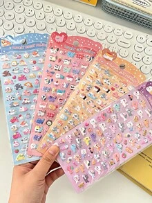 卡通泡沫贴纸，适用于日记本、笔记本、行李箱装饰、手工配件、笔记本材料，可爱贴纸，趣味贴纸，高品质印刷，自粘贴纸，装饰贴纸，手工贴纸，DIY装饰，旅行用品，贴纸 - 彩色 - 查看 2